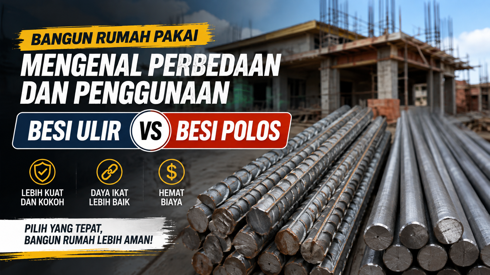 Mengenal Perbedaan dan Penggunaan Besi Ulir vs Besi Polos